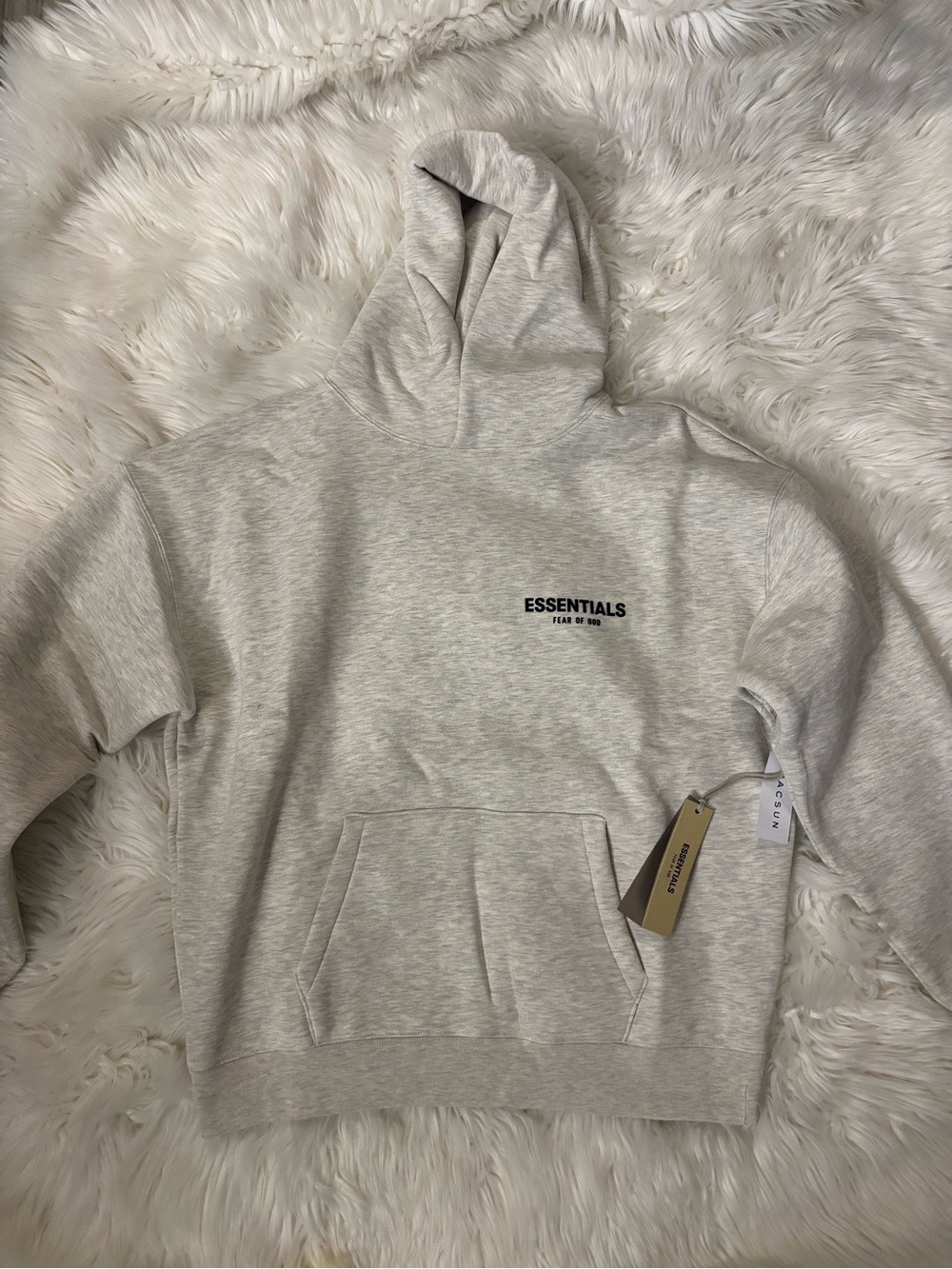 Essentials Light Heather Gray Pullover Hoodie with Minimal Logo